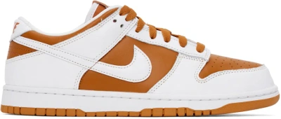 Nike Orange & White Dunk Low Sneakers In Dark Curry/white