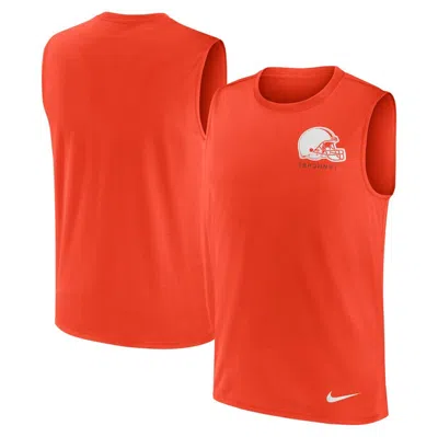 Nike Orange Cleveland Browns Muscle Tank Top In Burgundy