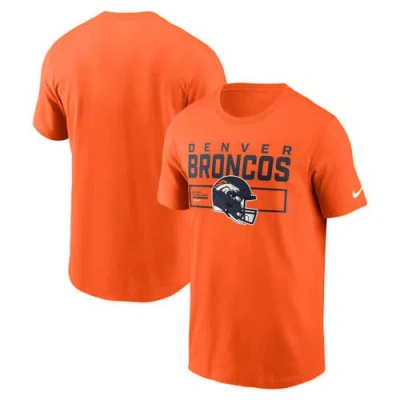 Nike Orange Denver Broncos Primetime Helmet Essential T-shirt