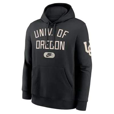 Nike Oregon Club  Men's College Pullover Hoodie In Black