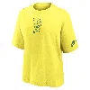 Nike Oregon Ducks Legacy Established Boxy  Women's College T-shirt In Yellow