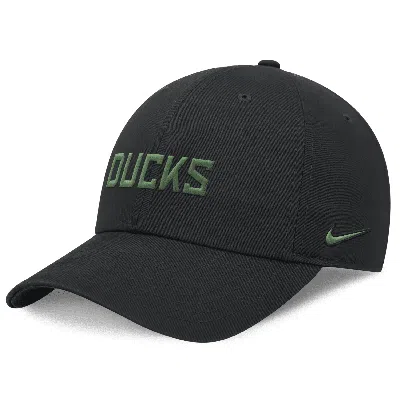 Nike Oregon Ducks On-field Club  Unisex Dri-fit College Adjustable Hat In Black