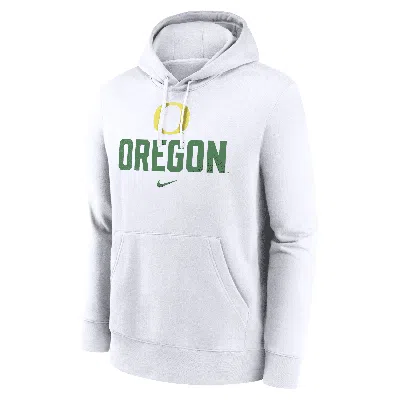 Nike Oregon Ducks Primetime Club Campus  Men's College Pullover Hoodie In White