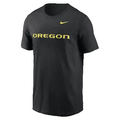 Nike Oregon Ducks Primetime Evergreen Wordmark  Men's College T-shirt In Black