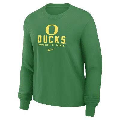 Nike Oregon Ducks Primetime University Boxy  Women's College Long-sleeve T-shirt In Green
