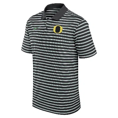 Nike Oregon Ducks Primetime Victory Striped  Men's Dri-fit College Polo In Black