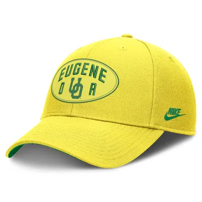 Nike Oregon Legacy Letter & Location Rise  Unisex Dri-fit College A-frame Adjustable Hat In Yellow