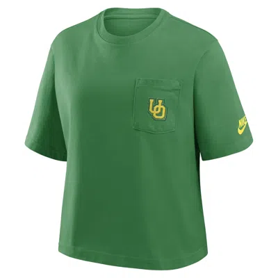 Nike Oregon Legacy Pocket Boxy  Women's College T-shirt In Green