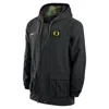 Nike Oregon  Men's Full-snap Hooded Military Jacket In Black