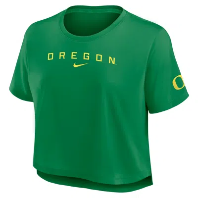 Nike Oregon Premium Performance  Women's Dri-fit Cropped Top In Green