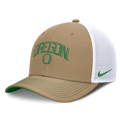 Nike Oregon Primetime Arched  Unisex Dri-fit College Trucker Adjustable Hat In Brown