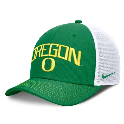 Nike Oregon Primetime Arched  Unisex Dri-fit College Trucker Adjustable Hat In Green