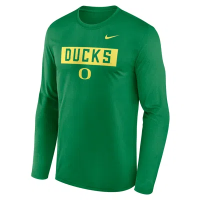 Nike Oregon Primetime Legend 2-hit  Men's Dri-fit College Long-sleeve T-shirt In Green