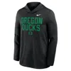 Nike Black Oregon Ducks 2025 Sideline Performance Long Sleeve Hoodie T-shirt In Black