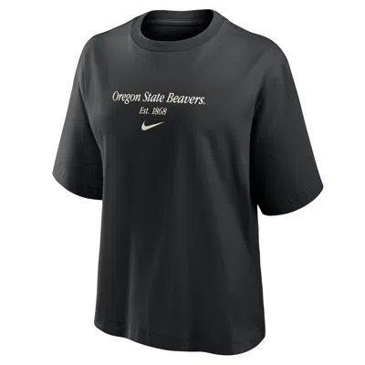 Nike Oregon State Authentics  Women's College Boxy T-shirt In Black
