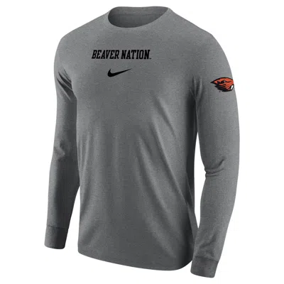 Nike Oregon State  Men's College Long-sleeve T-shirt In Grey