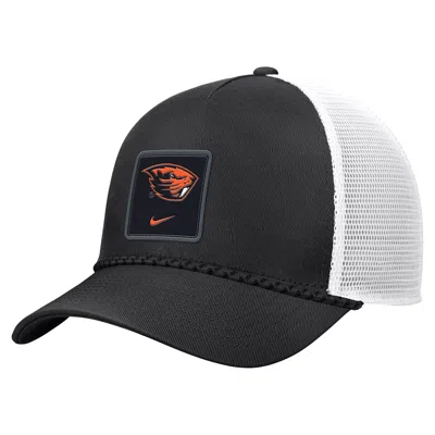 Nike Oregon State Sideline Rope  Unisex College Trucker Adjustable Hat In Black