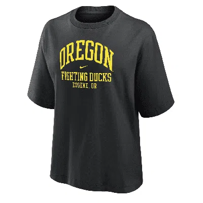 Nike Oregon  Women's College Boxy T-shirt In Black