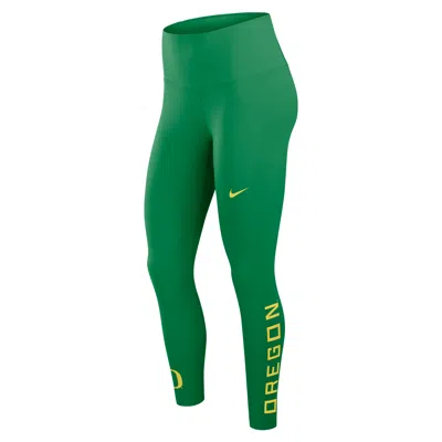 Nike Oregon Zenvy  Women's Dri-fit College High Rise 7/8 Leggings In Green