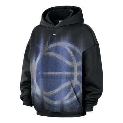 Nike Orlando Magic Standard Issue Fleece Hoodie 'black White' In Blue