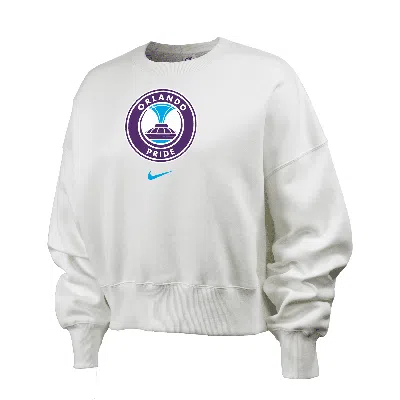 Nike Orlando Pride Phoenix Fleece  Women's Nwsl Crew-neck Sweatshirt In White