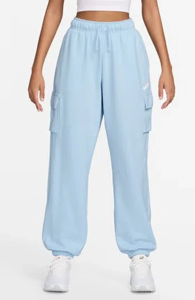Nike Oversize Fleece Cargo Sweatpants In Blue