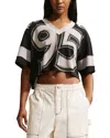 Nike Oversized Cropped Jersey Top In Black