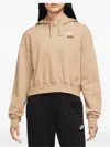 Nike Oversized Cropped Pullover Hoodie In Neutral
