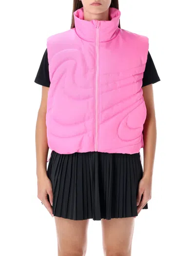 Nike Oversized Down Vest For Maximum Warmth And Urban Versatility In Pink