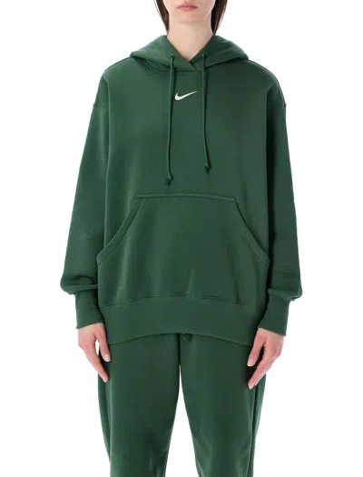Nike Oversized Fleece Hoodie For Ultimate Comfort In Fir Green