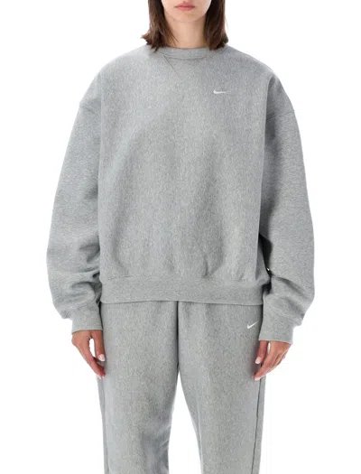 Nike Oversized Fleece Sweatshirt In Gray