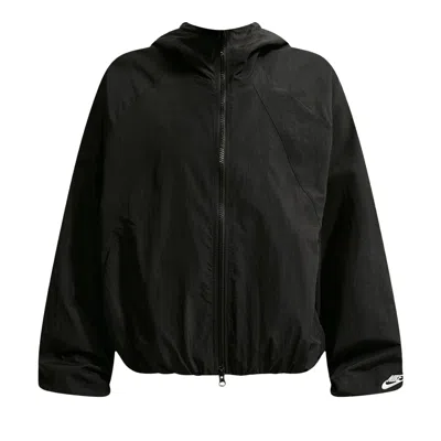 Pre-owned Nike Oversized Hooded Jacket 'black/chalk' | Women's Size S