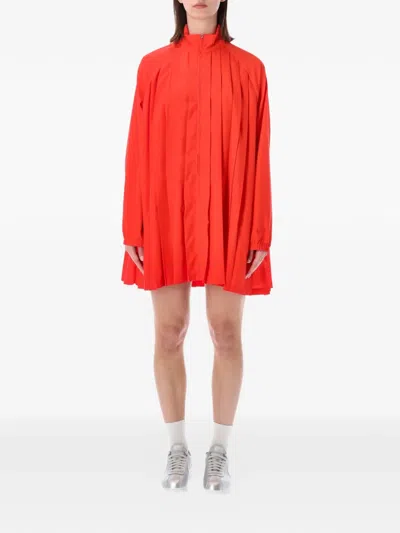 Nike Oversized Pleated Mini Dress In Red