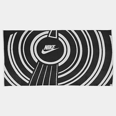 Nike Oversized Retro Beach Towel In Black/white