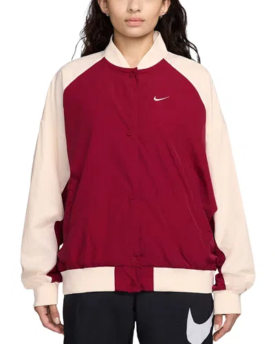 Nike Oversized Varsity Jacket In Multi