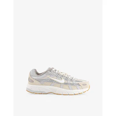 Nike P-6000 Leather And Mesh Low-top Trainers In Grey