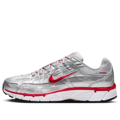 NIKE NIKE P-6000 'METALLIC SILVER COOL GREY RED'