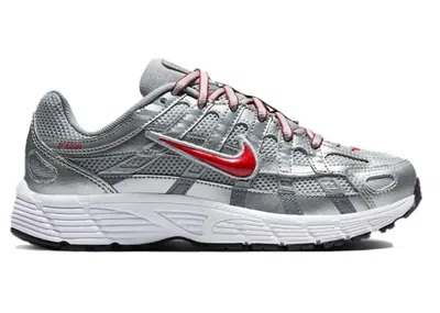Pre-owned Nike P6000 Metalic Silver Cool Red Sneakers In Metallic Silver/flat Silver/cool Grey