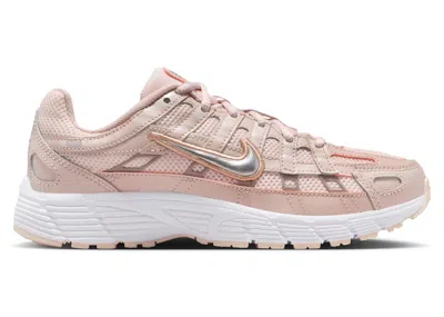 Pre-owned Nike P6000 Metallic Silver Sneakers In Silt Red/light Soft Pink/particle Pink