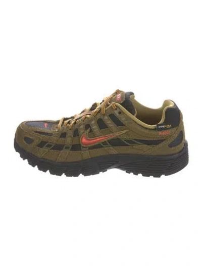 Pre-owned Nike P-6000 Premium Cordura Olive Flak Black Picante Red Sneakers In Green