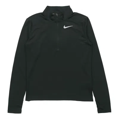 Nike Pacer Half-cut Running Long Sleeve T-shirt Men's Black In Green