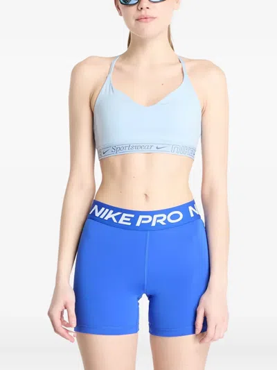 Nike Padded Adjustable Sports Bra In Blue
