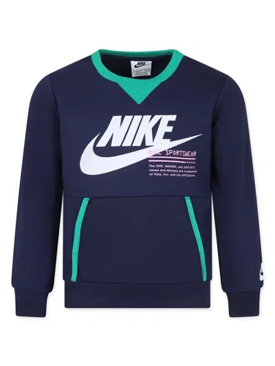 Nike Kids' Blue Sweatshirt For Boy With Logo And Swoosh