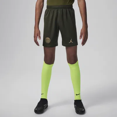 Nike Paris Saint-germain 2023/2024 Fourth Big Kids'  Dri-fit Soccer Replica Shorts In Green