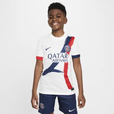 Nike Paris Saint-germain 2024/25 Stadium Away Big Kids'  Dri-fit Soccer Replica Jersey In White