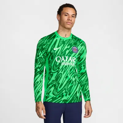 Nike Paris Saint-germain 2024/25 Stadium Goalkeeper  Men's Dri-fit Soccer Replica Long-sleeve Jersey In Green