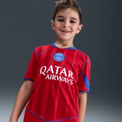 Nike Paris Saint-germain 2025/26 Stadium Third Big Kids'  Dri-fit Total 90 Soccer Replica Jersey In Red