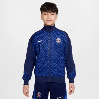 Nike Paris Saint-germain Academy Pro Home Big Kids'  Dri-fit Soccer Anthem Jacket In Blue