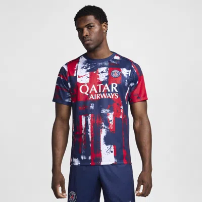 Nike Paris Saint-germain Academy Pro Home  Men's Dri-fit Soccer Pre-match Short-sleeve Top In Blue