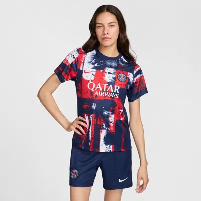 Nike Paris Saint-germain Academy Pro Home  Women's Dri-fit Soccer Pre-match Top In Blue
